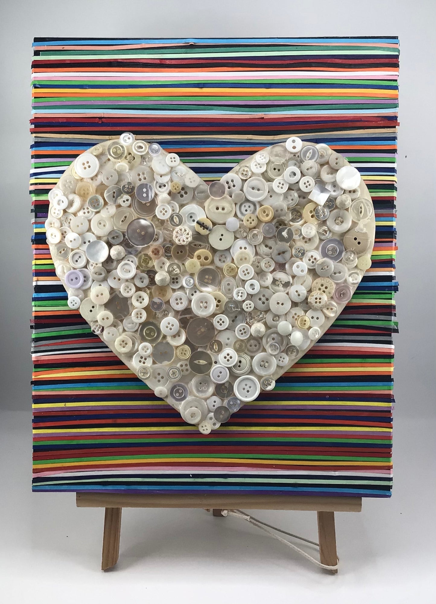 Button Heart Rainbow Strips