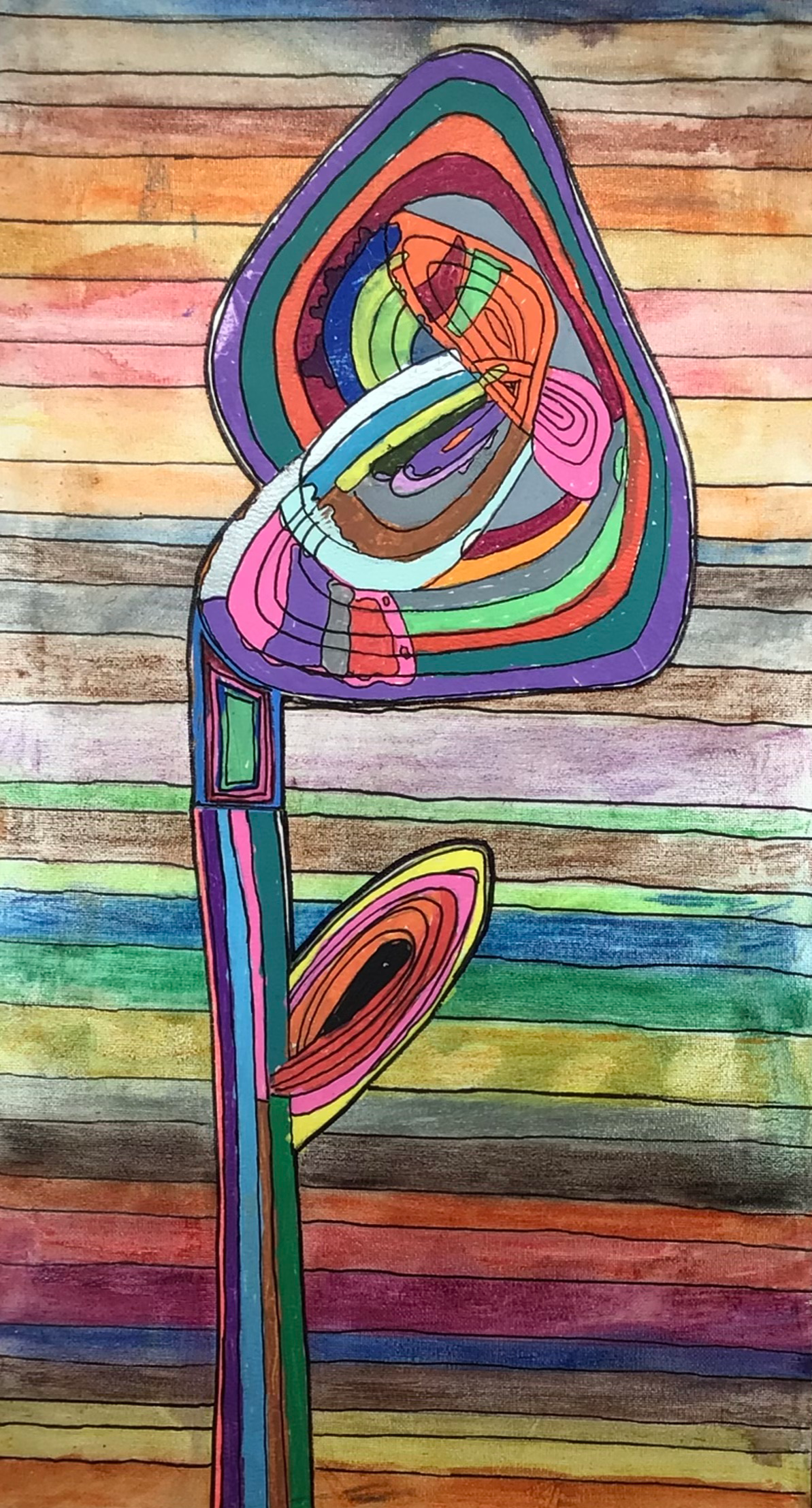 Rainbow Geometric Flower Wall Hanging