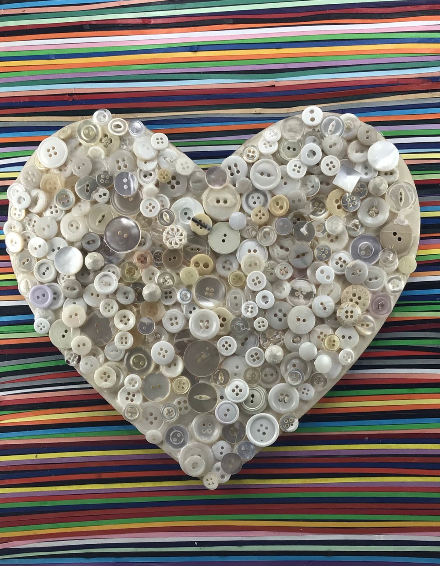 Button Heart Rainbow Strips
